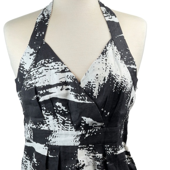 Grace Elements Sz 10 Linen Asymmetrical Black and White Sleeveless‎ Tank - Picture 3 of 7